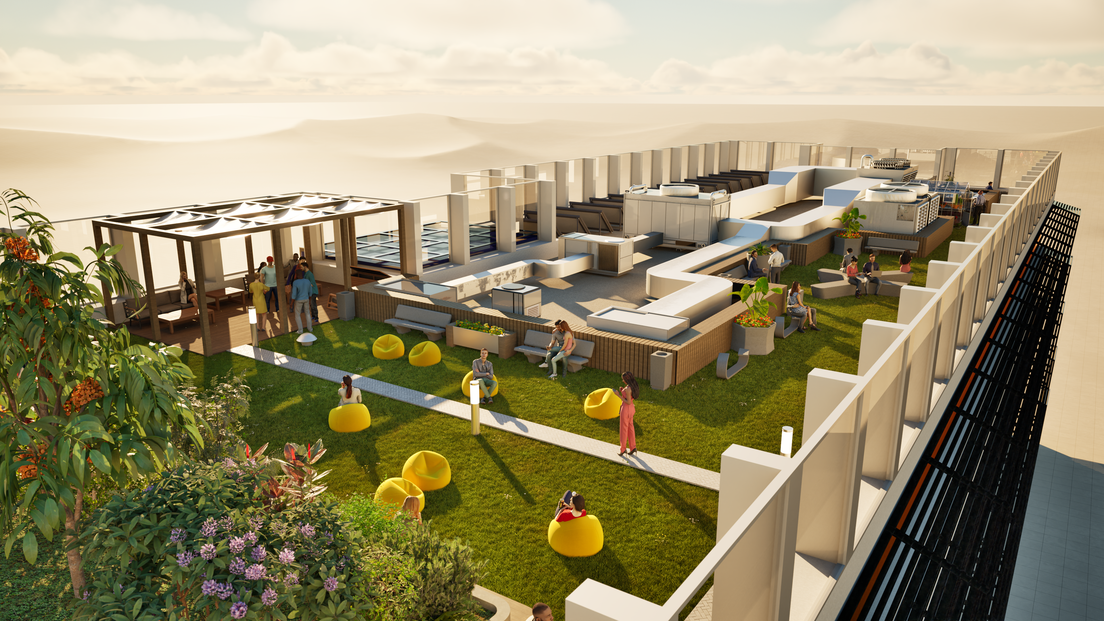 Intensive Tenant Terrace Sky Garden Render